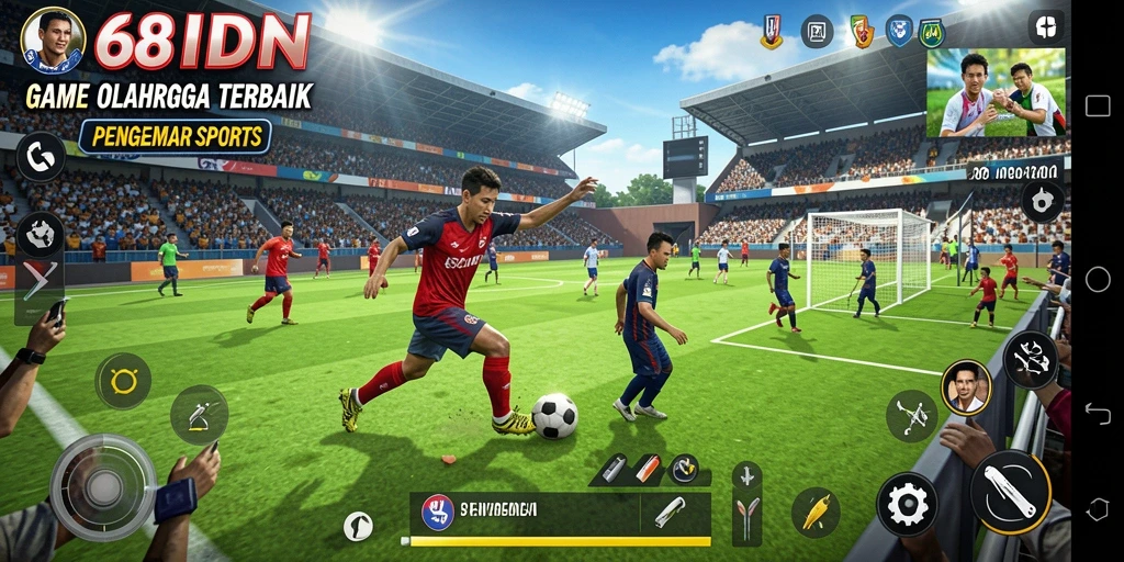 Tampilan gameplay seru di 68IDN dengan kompetisi olahraga.
