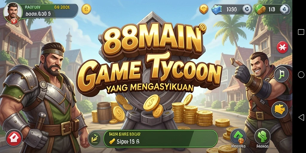Tampilan gameplay mengelola bisnis di 88MAIN.