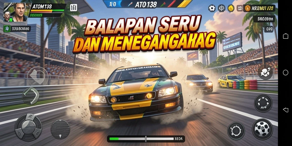 Tampilan gameplay menegangkan dan menarik di ATOM138.