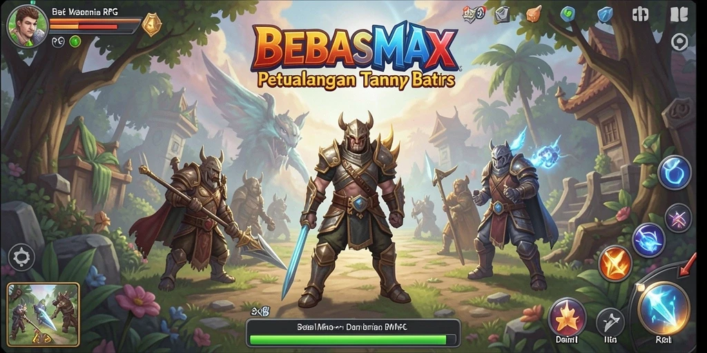 Screenshot gameplay BEBASMAX yang menampilkan aksi pertempuran seru.