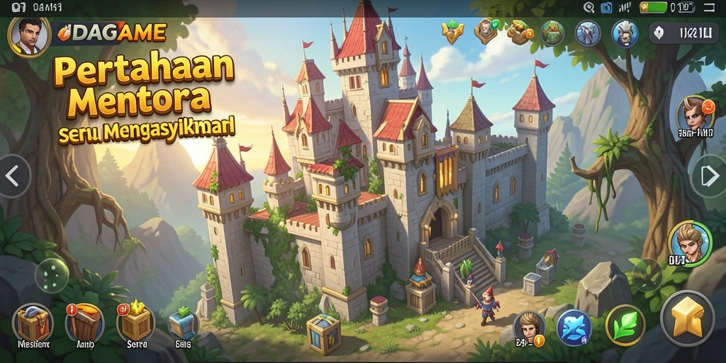 Tampilan gameplay IDAGAME yang memukau dalam pertempuran Tower Defense.