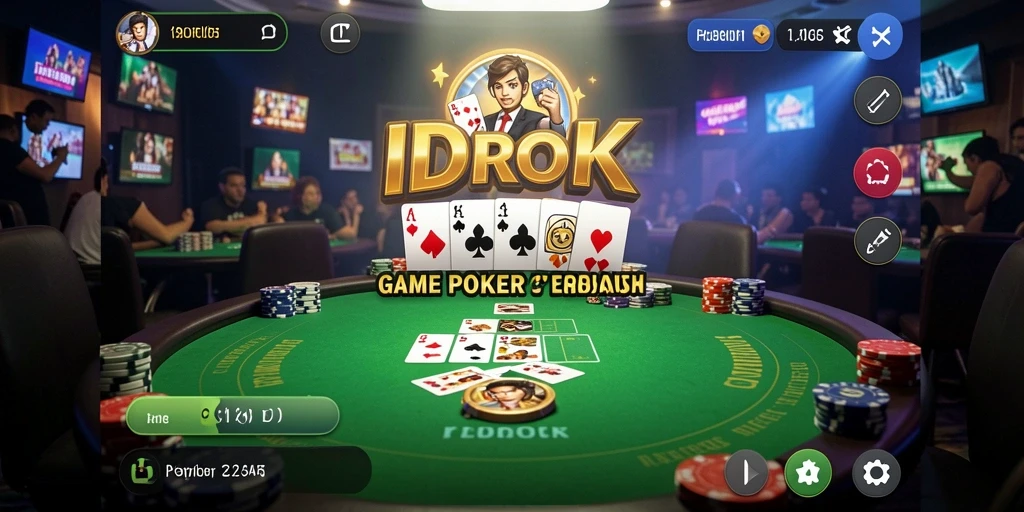 Screenshot gameplay Poker IDROK yang menampilkan aksi seru para pemain.