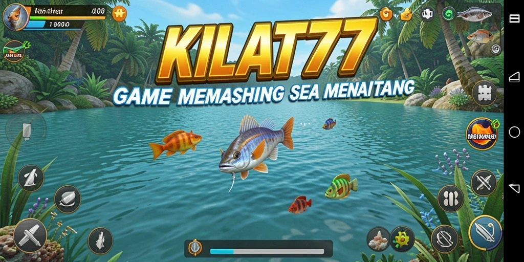 Tampilan gameplay KILAT77 dalam suasana memancing yang mendebarkan.
