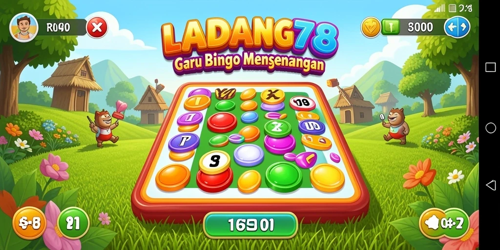 Tampilan antarmuka gameplay Bingo di LADANG78 yang menarik.