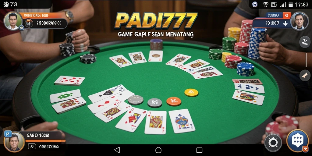 Tampilan seru gameplay Gaple di PADI777.