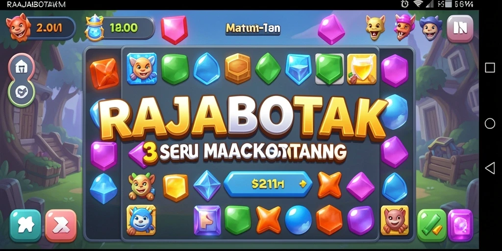 Tangkapan layar gameplay seru RAJABOTAK dengan aksi Match-3 yang menarik.