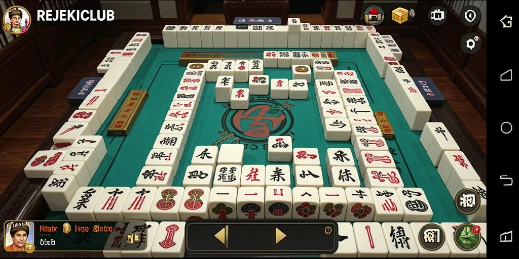 Tampilan menarik dari gameplay Mahjong di REJEKICLUB.