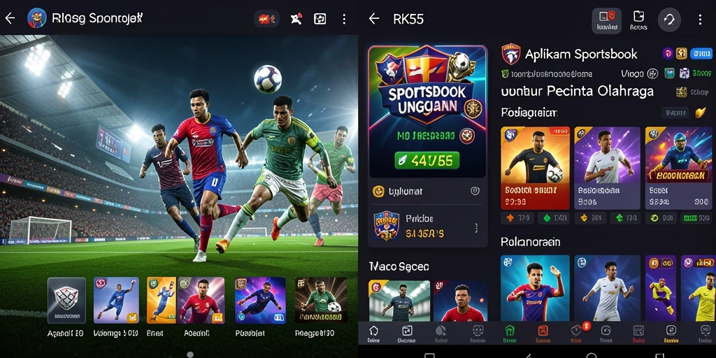 Screenshot gameplay RK55 menampilkan pengalaman taruhan olahraga yang mendebarkan.