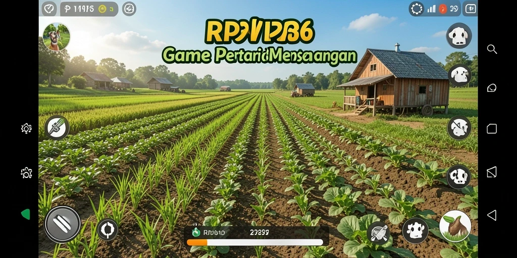 Tangkapan layar RPVIP6 menampilkan pemain dalam aktivitas bertani yang seru.