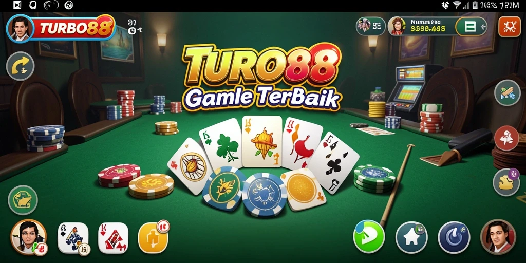 Tampilan gameplay seru dari TURBO88, game Gaple yang menarik.