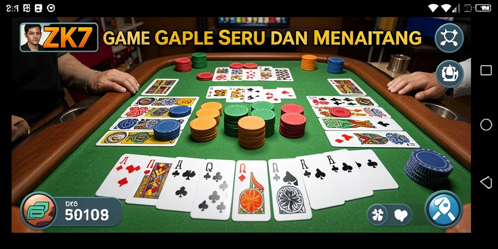Tampilan gameplay Gaple yang menarik di ZK7.